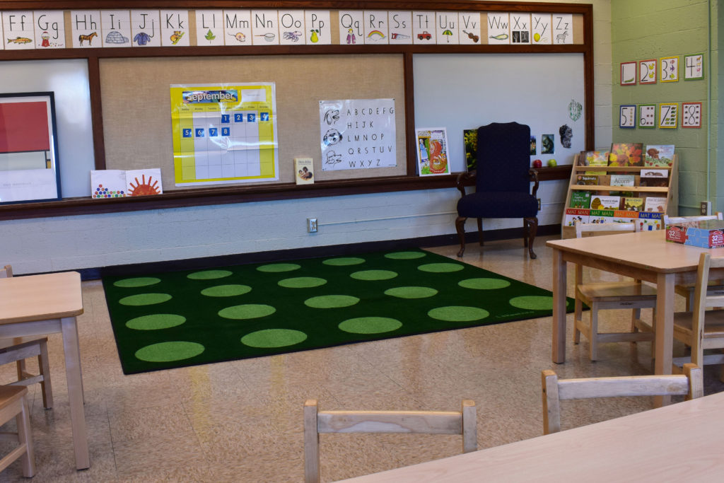 The inside of a future classroom in the new Pre-Kindergarten Education Center