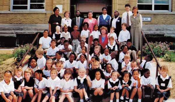 The Oaks Academy campus photo from our first ever day of school, founding year 1998